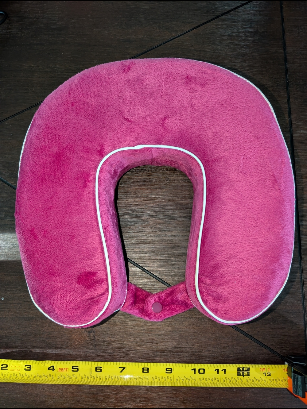 Pink Plush U-Shaped Travel Neck Pillow